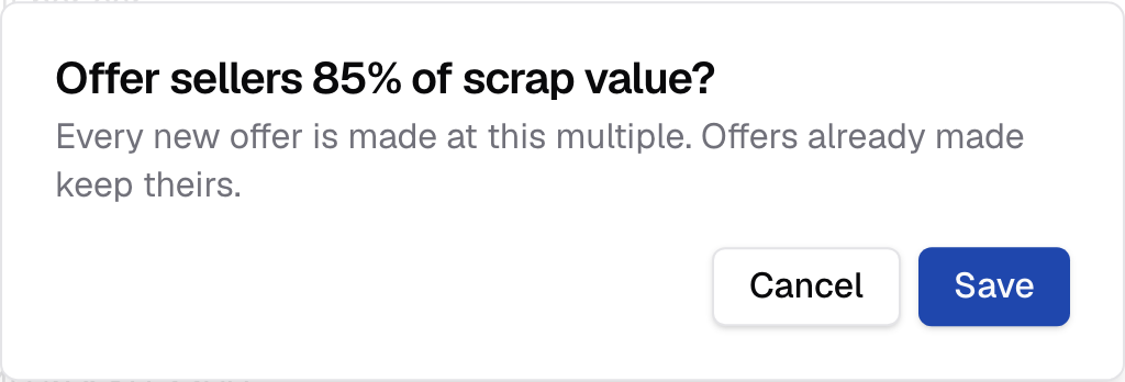Confirming a new bid multiple